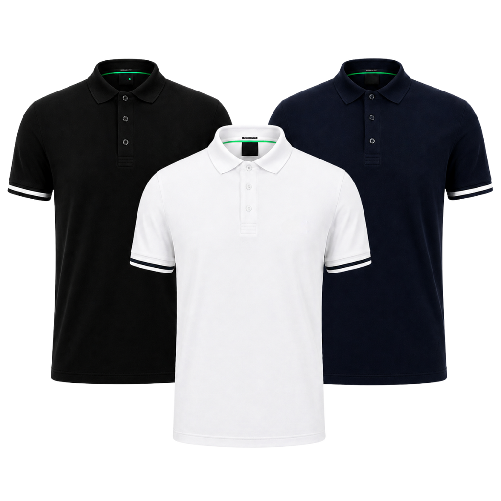 3er-Pack klassische Poloshirts