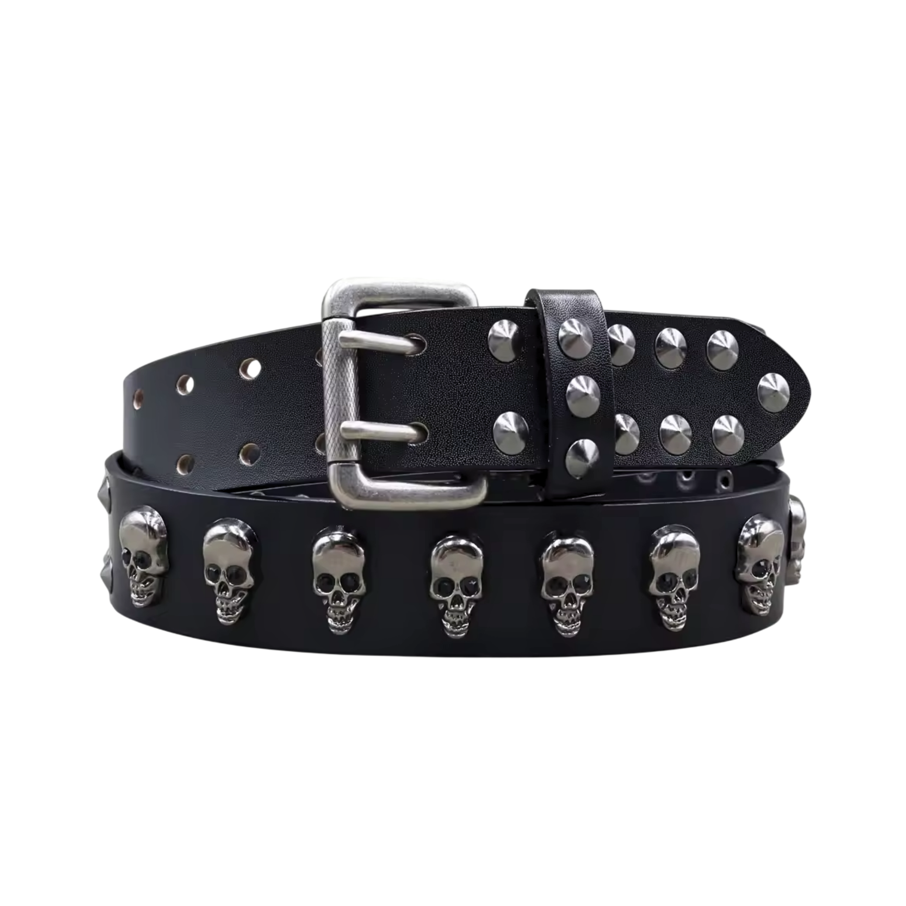Genuine Leather Rivet Belt for Men – Punk Skull & Animal Stud Belt, 3.8cm